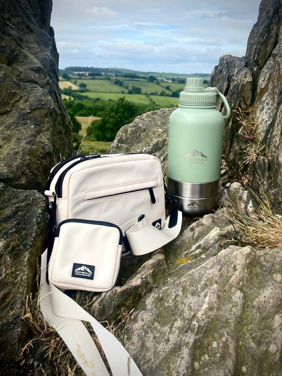 Pebble Stone Dog Walking Bag with Mini Treat Pouch