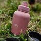 Fido's Trails 3-in-1 Water Bottle with Detachable Bowls – For Dogs & Owners, 1 Litre Rosewood