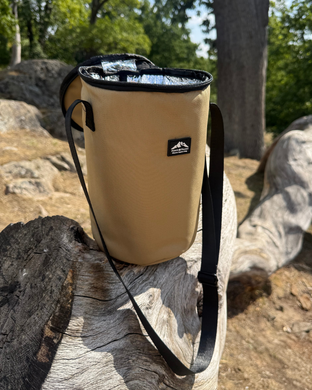 Insulated dog food bag designed to keep food fresh during travel and outdoor adventures