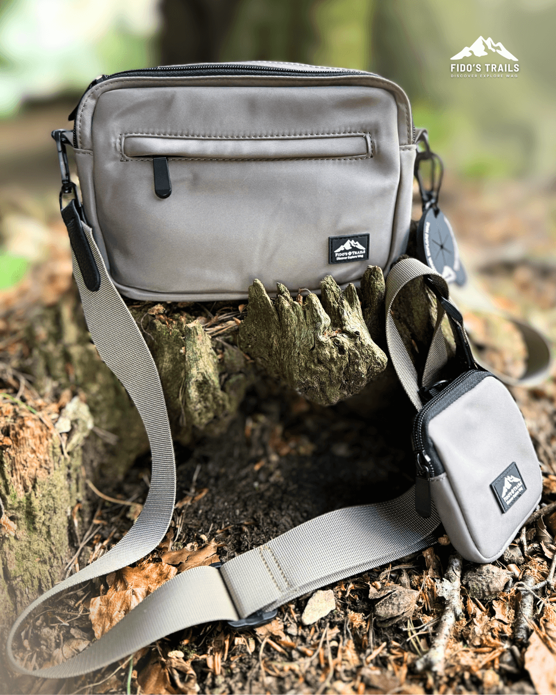 Mushroom dog walking bag front view – Fido’s Trails